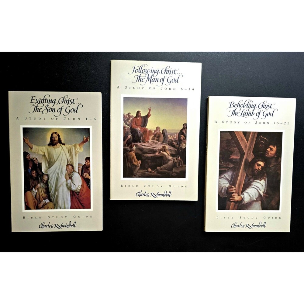 Charles R. Swindoll Books 1987 Lot of 3 Bible Study Guides John 1-21 RARE